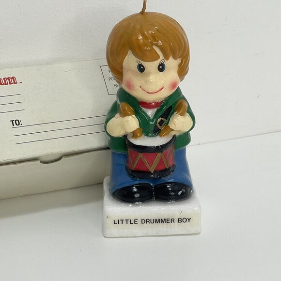 Vtg DRUMMER BOY Hand Painted Candle Candlegram 1983 With Original Box - Picture 2 of 8